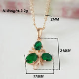 Green Cubic Zircon Office Lady Pendant Necklace 585