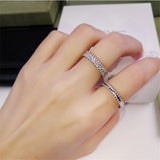 925 Silver Ring with CZ for Women Engagement Wedding Band