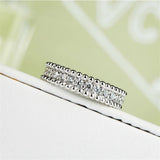925 Silver Ring with CZ for Women Engagement Wedding Band