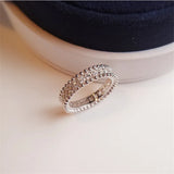 925 Silver Ring with CZ for Women Engagement Wedding Band