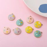 Oil Drop Polka Dots Heart DIY Charms 30pcs