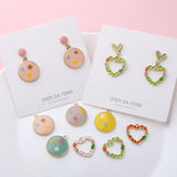 Oil Drop Polka Dots Heart DIY Charms 30pcs