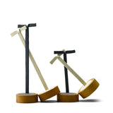 2 Pcs Solid Wood Earring Display Stand Round Bottom Jewelry Organizer