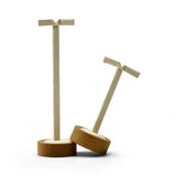 2 Pcs Solid Wood Earring Display Stand Round Bottom Jewelry Organizer