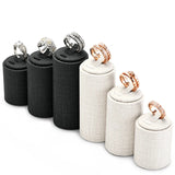 3pcs Beige&Dark Green PU Leather Ring Display Stand Jewelry Holder
