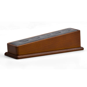 Wooden Ring Display Stand with Microfiber Jewelry Organizer