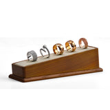 Wooden Ring Display Stand with Microfiber Jewelry Organizer