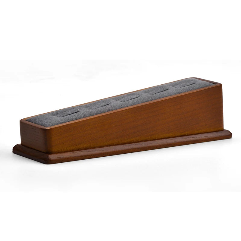 Wooden Ring Display Stand with Microfiber Jewelry Organizer