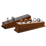 Wooden Ring Display Stand with Microfiber Jewelry Organizer