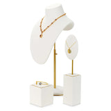 Beige Microfiber Jewelry Display Set with Metal Shop Cabinet