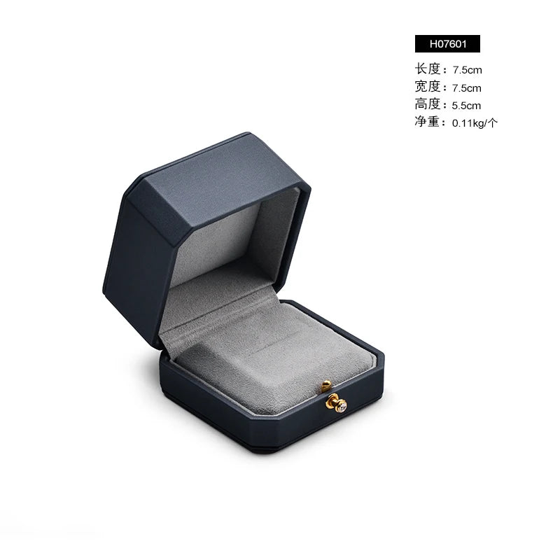 High-End Octagonal PU Leather Jewelry Box