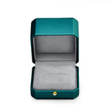 Green PU Leather Pendant Box Bangle Package Long Chain Display Gift Case
