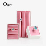 Rose Red PU Leather Jewelry Display Stand Ring Holder