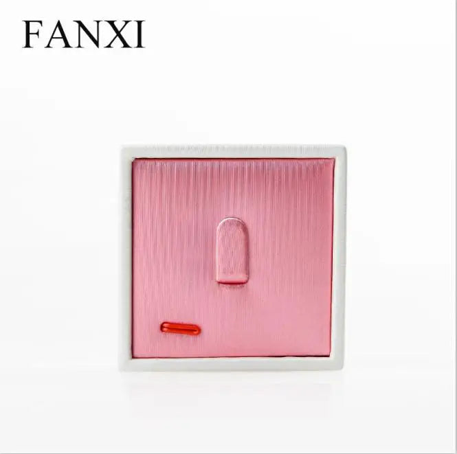 Rose Red PU Leather Jewelry Display Stand Ring Holder