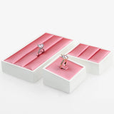 Rose Red PU Leather Jewelry Display Stand Ring Holder