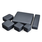 Gray Jewelry Box Round PU Leather Ring Earrings Bracelet Necklace Jewelry Box