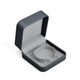 Gray Jewelry Box Round PU Leather Ring Earrings Bracelet Necklace Jewelry Box