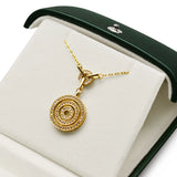 Green Leather Ring Pendant Bracelet Long Chain Jewelry Box