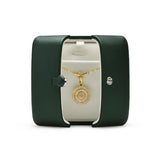 Green Leather Ring Pendant Bracelet Long Chain Jewelry Box