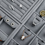 Microfiber&PU Leather Jewelry Organizer Tray for Earring Ring Necklace