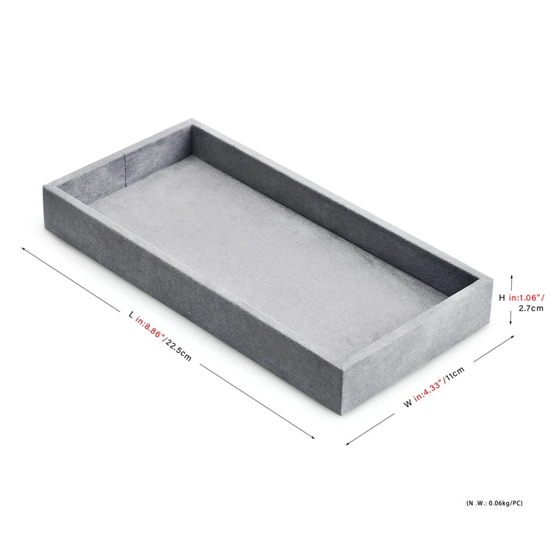 Microfiber&PU Leather Jewelry Organizer Tray for Earring Ring Necklace