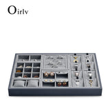 Microfiber&PU Leather Jewelry Organizer Tray for Earring Ring Necklace