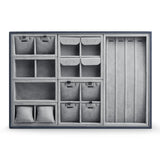 Microfiber&PU Leather Jewelry Organizer Tray for Earring Ring Necklace
