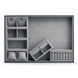 Microfiber&PU Leather Jewelry Organizer Tray for Earring Ring Necklace