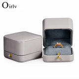 Grey Ring Pendant Jewelry Box Rounded Corner Buckle Gift