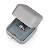 Grey Ring Pendant Jewelry Box Rounded Corner Buckle Gift