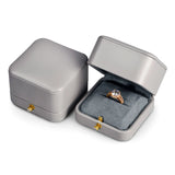 Grey Ring Pendant Jewelry Box Rounded Corner Buckle Gift