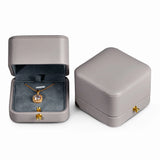 Grey Ring Pendant Jewelry Box Rounded Corner Buckle Gift