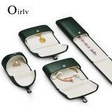 Green Jewelry Box Snap-fastener PU Leather Organizador Bracelet Display