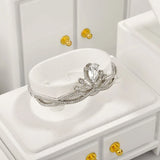 Solid Wood Jewelry Display Stand with Microfiber Storage