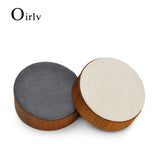 Diameter Earrings Display Stand Wood Microfiber Jewelry Organizer Holder