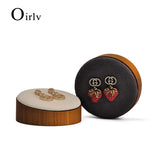 Diameter Earrings Display Stand Wood Microfiber Jewelry Organizer Holder