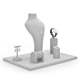 Grey Resin Jewelry Display Prop with Microfiber Set