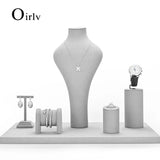 Grey Resin Jewelry Display Prop with Microfiber Set