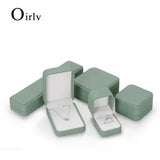 Olive Green Leather Jewelry Organizer Storage Case