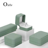 Olive Green Leather Jewelry Organizer Storage Case