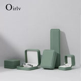 Olive Green Leather Jewelry Organizer Storage Case