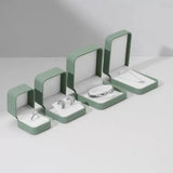 Olive Green Leather Jewelry Organizer Storage Case