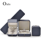 PU Leather Wedding Jewelry Box Set with Decorative Button