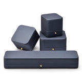 PU Leather Wedding Jewelry Box Set with Decorative Button