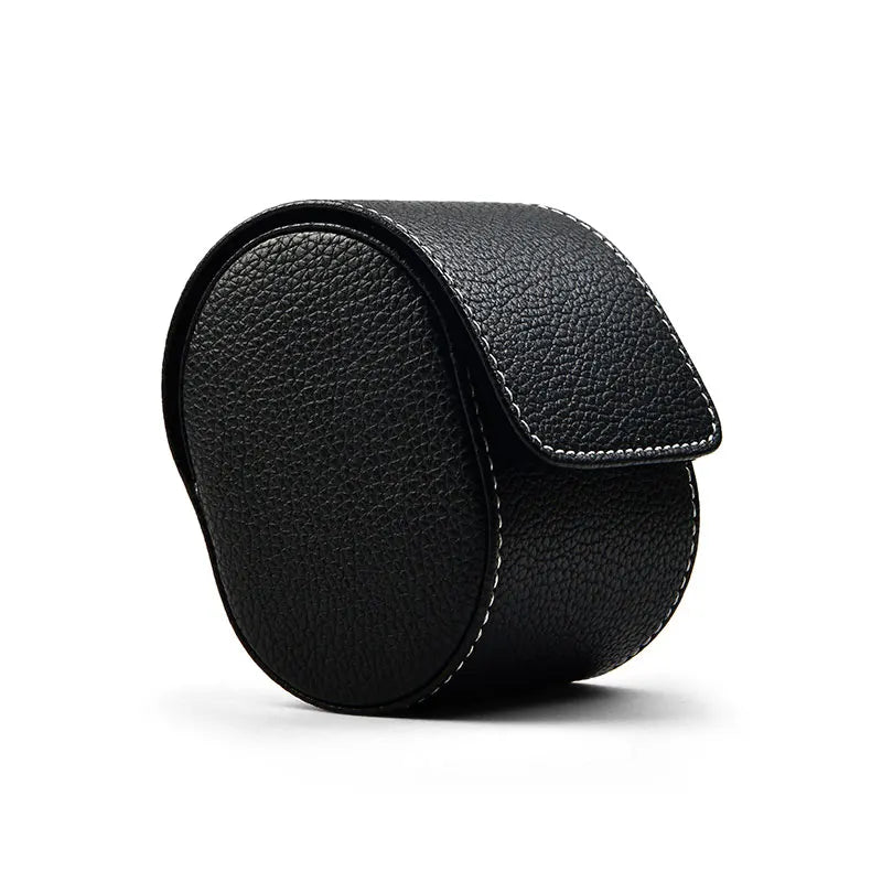 Two Layer Cowhide Wristwatch Box Jewelry Bag