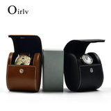 Two Layer Cowhide Wristwatch Box Jewelry Bag