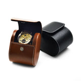 Two Layer Cowhide Wristwatch Box Jewelry Bag