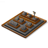 Wooden Jewelry Display Props Set Earrings Organizer Stands Pendant Trays