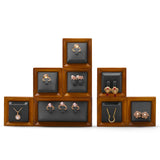 Wooden Jewelry Display Props Set Earrings Organizer Stands Pendant Trays