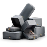 Leather Double Ring Couple Box Jewelry Holder